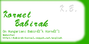 kornel babirak business card